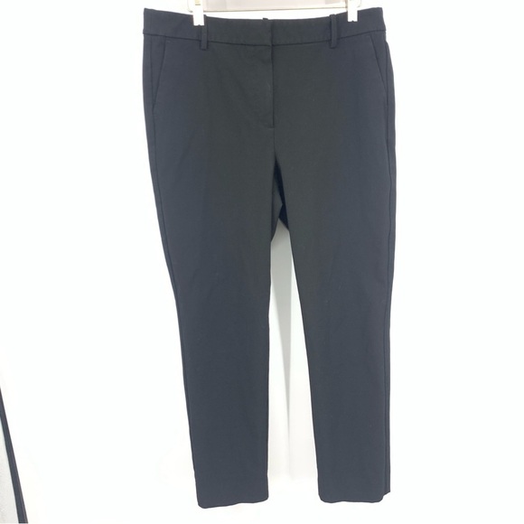 J Crew Women Size 12 Pants Black Slim Fit Ruby Crop Trousers Stretch Twill - Picture 1 of 7